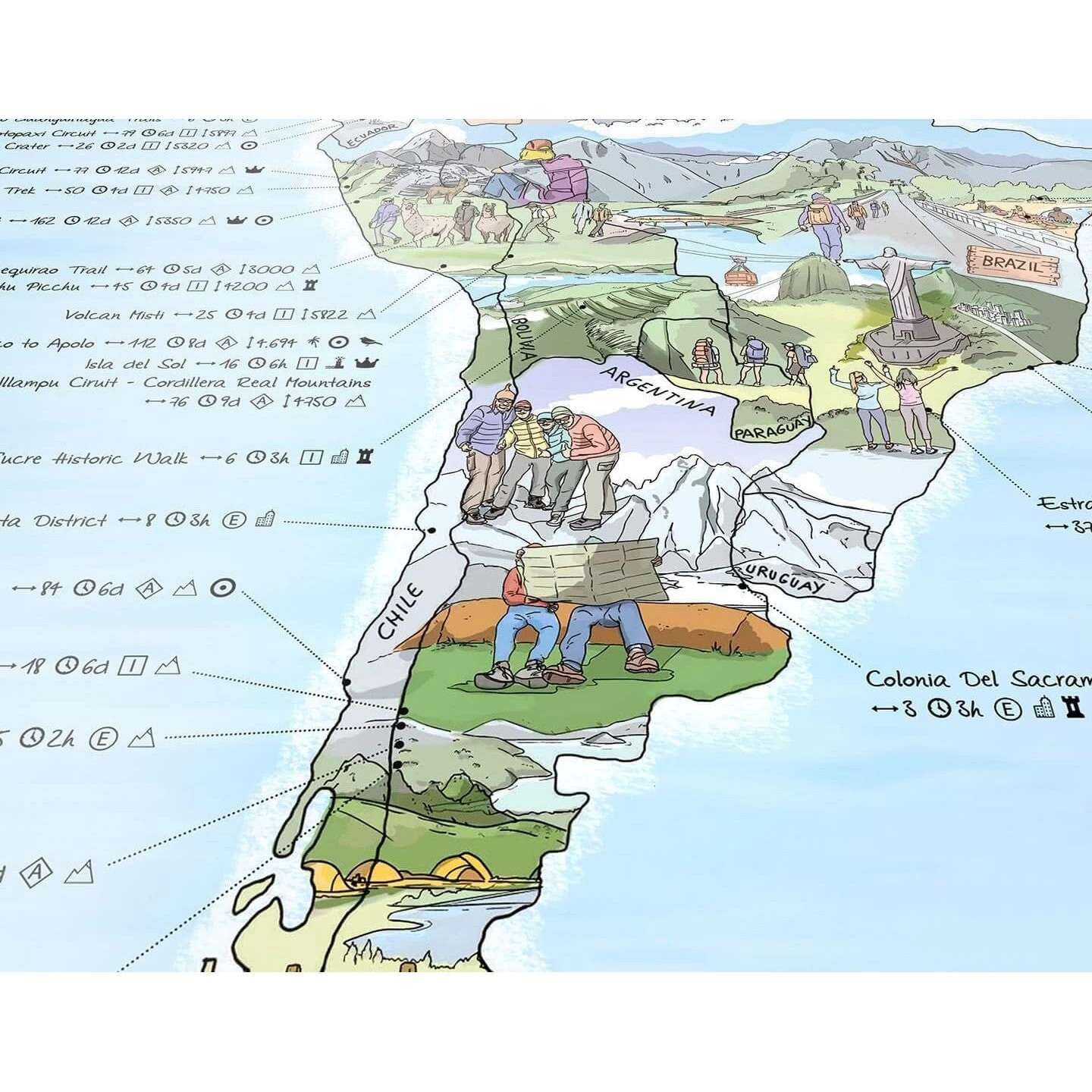 Awesome Maps - Poster Carte Du Monde Hiking Map Re-writable 5 Awesome Maps - Poster Carte Du Monde Hiking Map Re-writable – Image 3