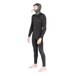 GYROLL Wetsuit - 5/4mm Shield Hooded Chest Zip - Black -Board Sport Soldes 15904
