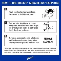 MACK'S EARPLUGS - Aqua Block - Purple - 2 Paires -Board Sport Soldes 20012