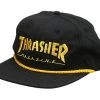 THRASHER - Logo Cap Rope Snapback- Black