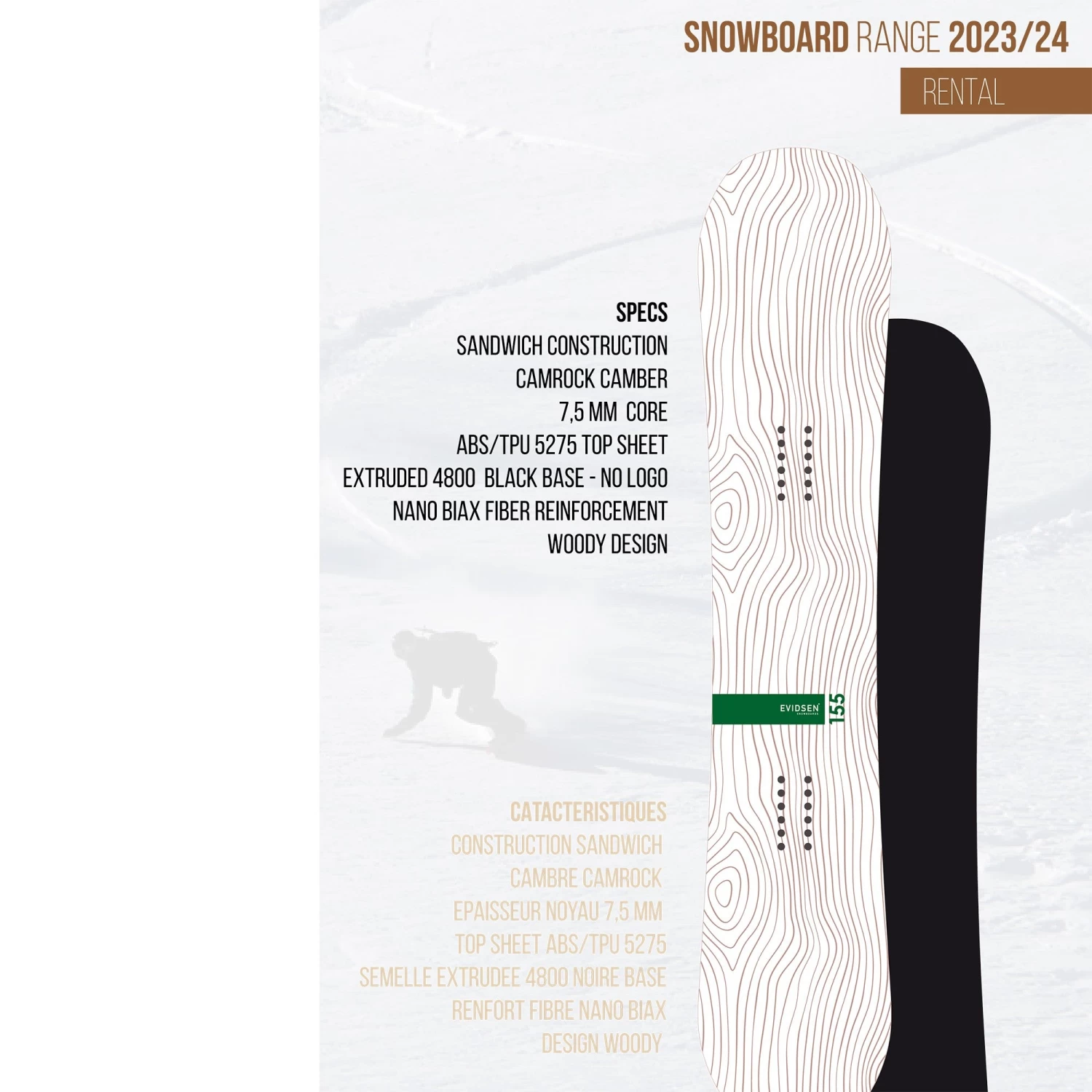 EVIDSEN SNOWBOARDS - Planche De Snowboard 155 5 EVIDSEN SNOWBOARDS - Planche De Snowboard 155 – Image 3