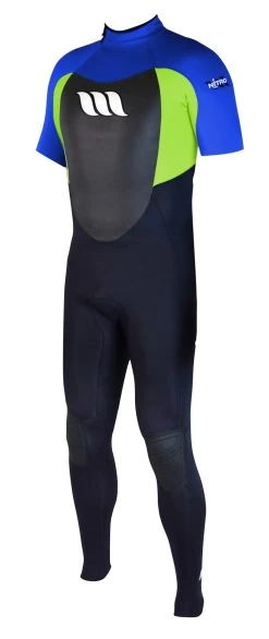 WEST - Combinaison Surf - Nitro Manches Courtes 2/2mm Back Zip - Royal Blue / Citrus