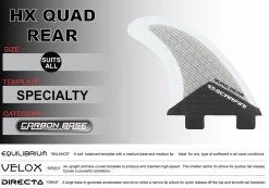 Set De 5 Dérives SCARFINI HX2.5 Fiver Carbon (taille M) (FCS) -Board Sport Soldes 5897