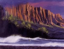 KEN AUSTER - Lithographie - 'Kauai Coast'