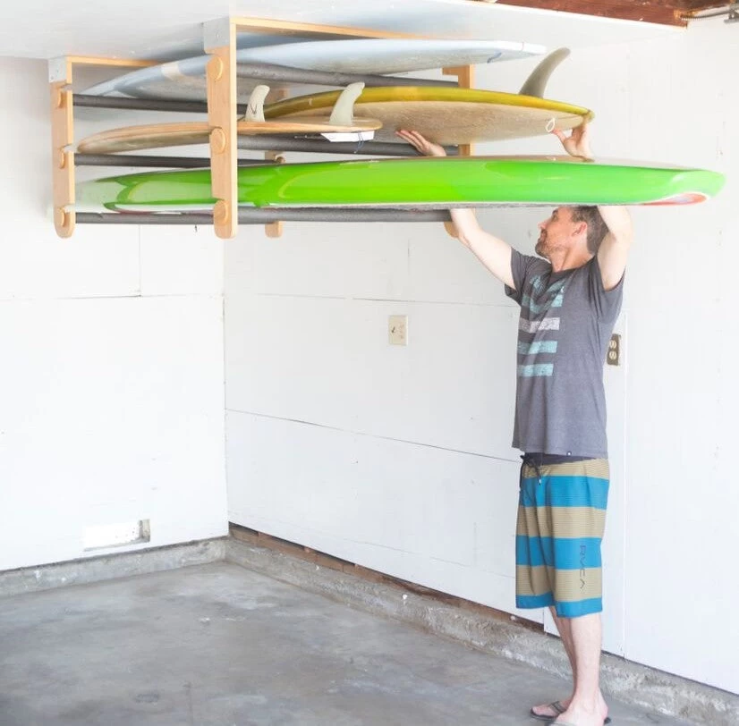 Support Plafond Modulable CORSURF - Roll Rack Wood Shortboards, Longboards, SUP 7 Support Plafond Modulable CORSURF - Roll Rack Wood Shortboards, Longboards, SUP – Image 5