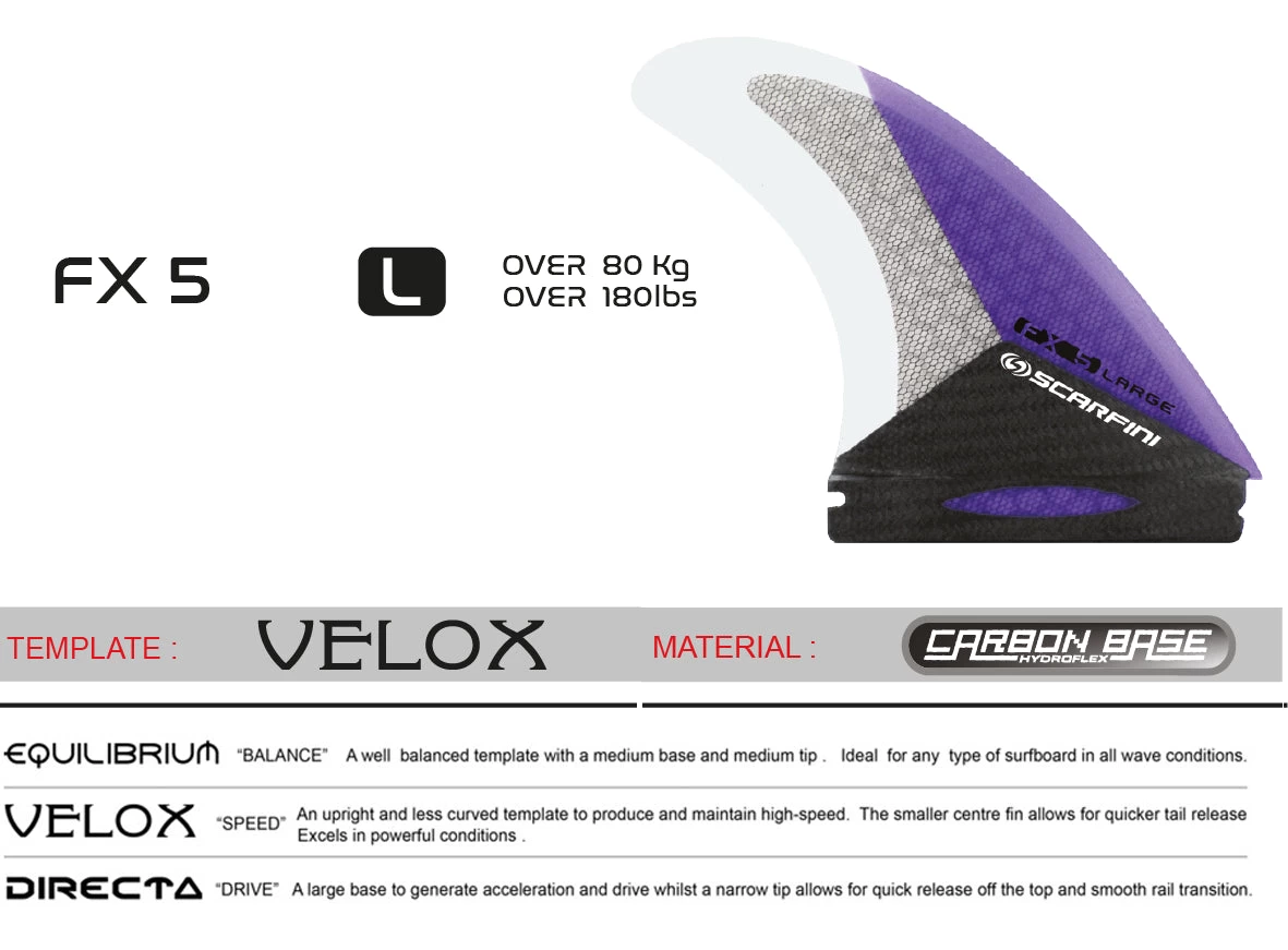 Set De 3 Dérives SCARFINI FX5 Carbon (taille L) (Future) 5 Set De 3 Dérives SCARFINI FX5 Carbon (taille L) (Future) – Image 3