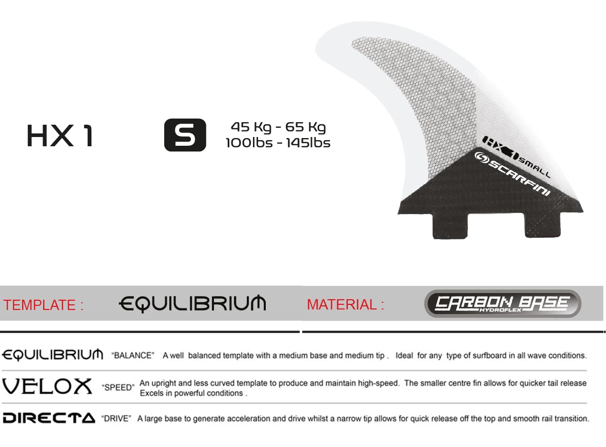 Set De 3 Dérives SCARFINI HX1 Carbon (taille S) (FCS) 5 Set De 3 Dérives SCARFINI HX1 Carbon (taille S) (FCS) – Image 3