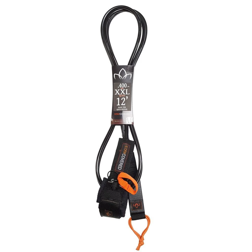 STAY COVERED - XXL Big Wave Leash With Quick Release (10mm) - Black 10 STAY COVERED - XXL Big Wave Leash With Quick Release (10mm) - Black – Image 8