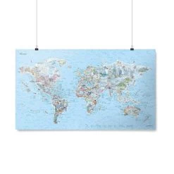 Awesome Maps - Poster Carte Du Monde - Dive Map Re-writable