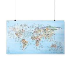 Awesome Maps - Poster Carte Du Monde Climbing Map Re-writable