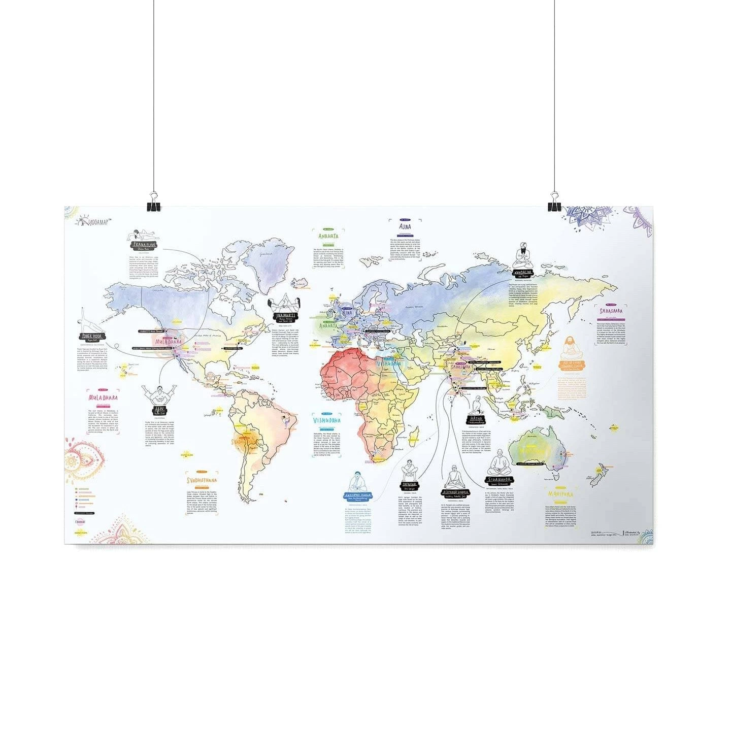 Awesome Maps - Poster Carte Du Monde Yoga Map Re-writable 3 Awesome Maps - Poster Carte Du Monde Yoga Map Re-writable