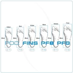 POD - PF1- Palmes Bodyboard - Marble - Blue / White 7 POD - PF1- Palmes Bodyboard - Marble - Blue / White -Board Sport Soldes Foot Size Chart POD Swim Fins PF1 59053
